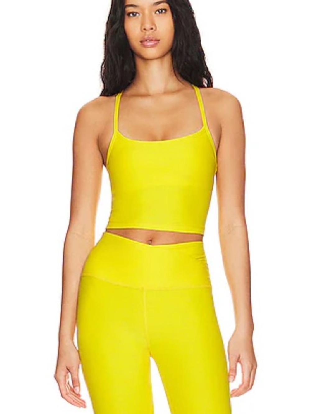 Yellow Active Crop Tank and legging Set